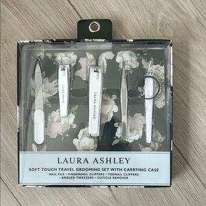 Laura Ashley White and Silver Travel Grooming Set